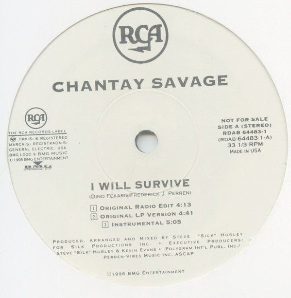 Chantay Savage : I Will Survive (12", Promo)