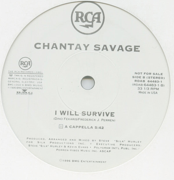 Chantay Savage : I Will Survive (12", Promo)