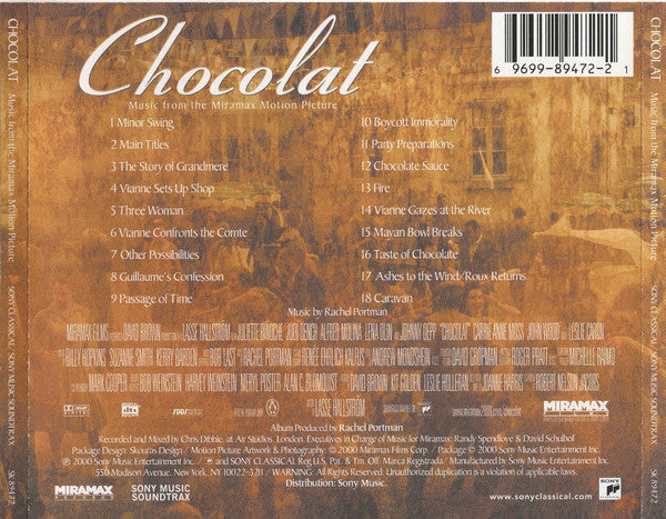 Rachel Portman : Chocolat (Music From The Miramax Motion Picture) (CD)