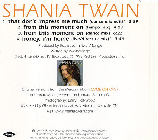 Shania Twain : That Don't Impress Me Much (CD, Maxi)