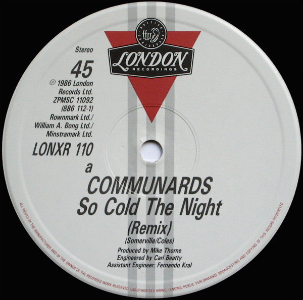 The Communards : So Cold The Night / The Multimix (12", Single)