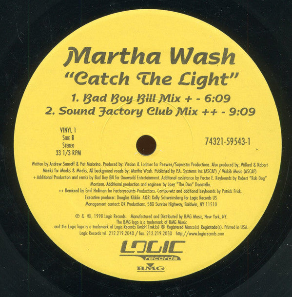 Martha Wash : Catch The Light (2x12", Ltd)