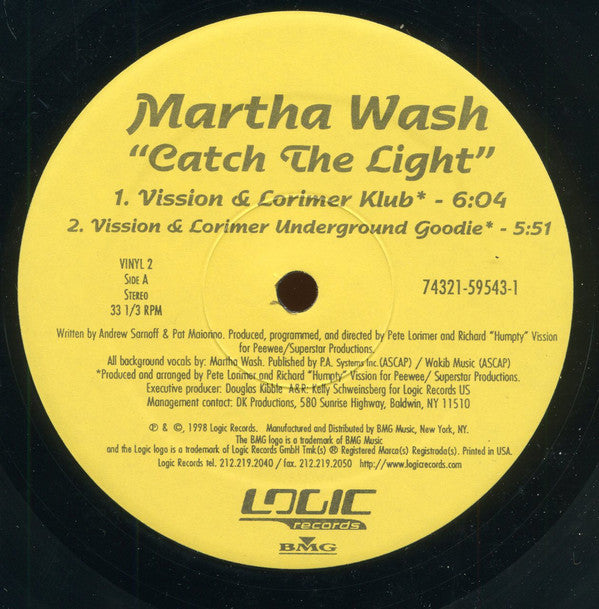 Martha Wash : Catch The Light (2x12", Ltd)
