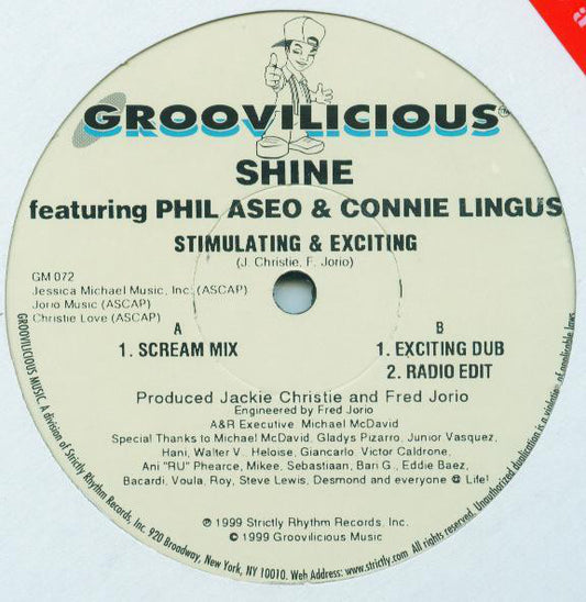 Shine (3) Featuring Phil Aseo & Connie Lingus : Stimulating And Exciting (12")