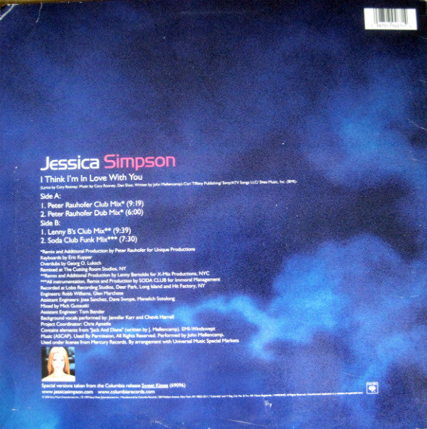 Jessica Simpson : I Think I'm In Love With You (12")