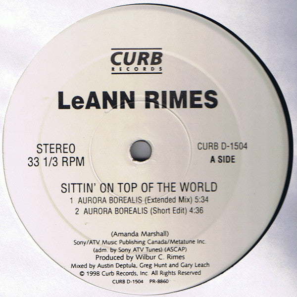 LeAnn Rimes : Sittin' On Top Of The World (12", Maxi)