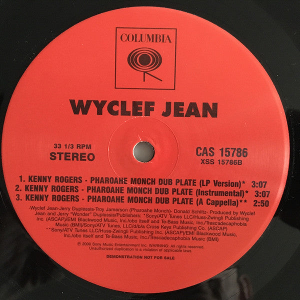 Wyclef Jean : Kenny Rogers - Pharoahe Monch Dub Plate (12", Promo)