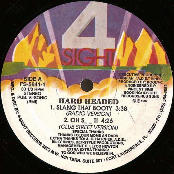 Hard Headed : Slang That Booty (12")