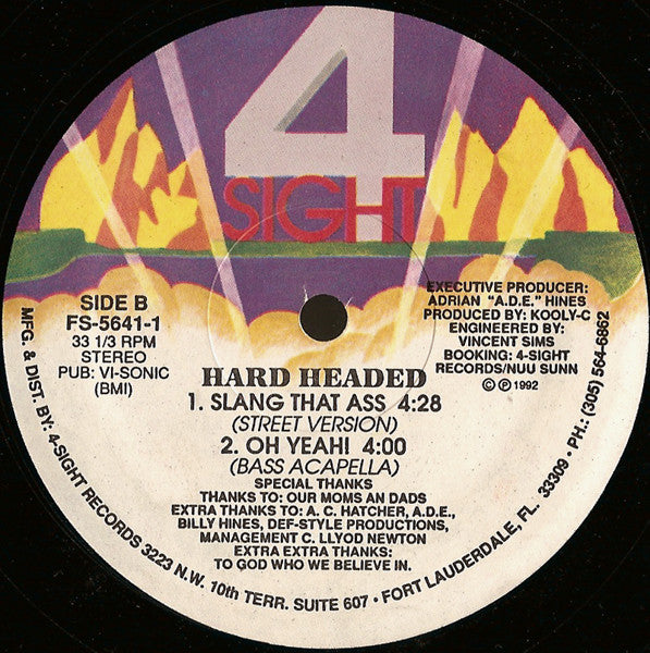 Hard Headed : Slang That Booty (12")