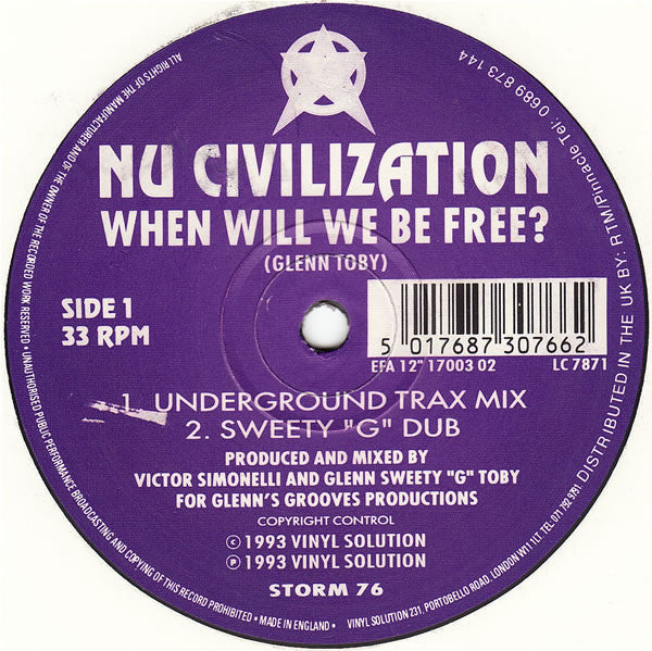 Nu Civilization : When Will We Be Free? / Destiny (12")