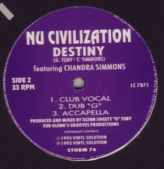 Nu Civilization : When Will We Be Free? / Destiny (12")