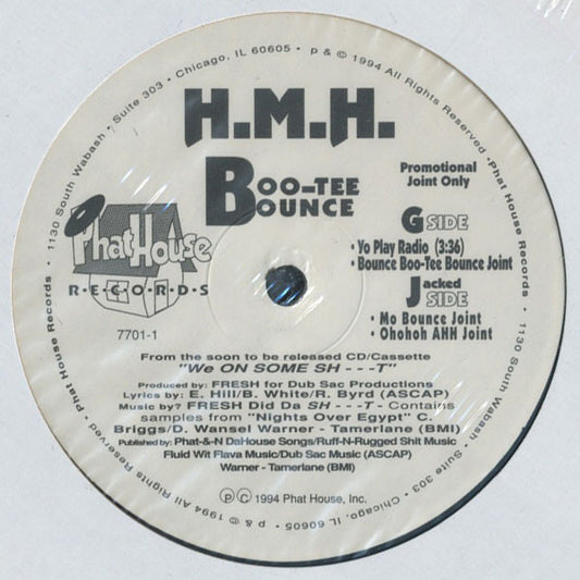 H.M.H. : Boo-Tee Bounce (12", Single, Promo)