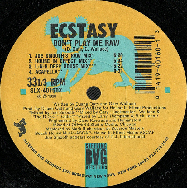 Ecstacy (2) : Don't Play Me Raw (12")