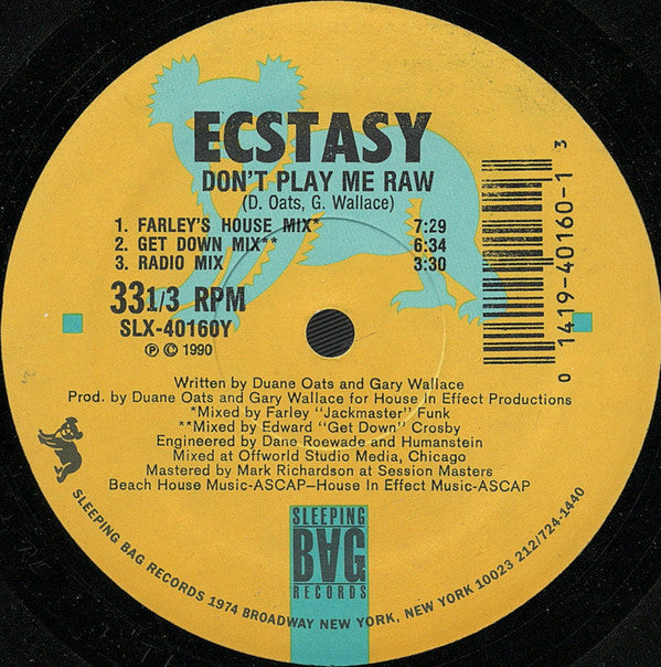 Ecstacy (2) : Don't Play Me Raw (12")