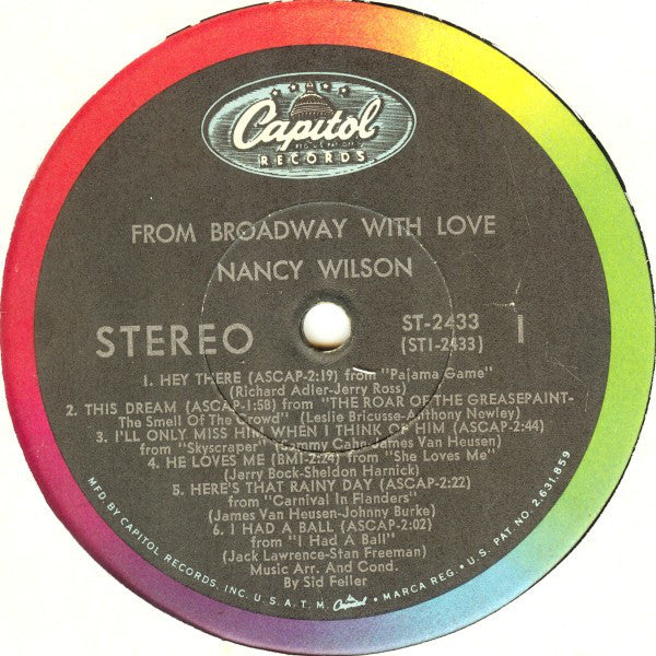 Nancy Wilson : From Broadway With Love (LP, Album)