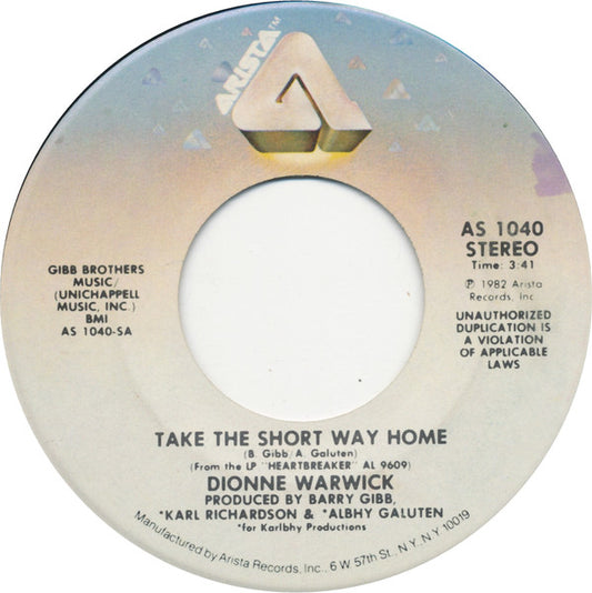 Dionne Warwick : Take The Short Way Home (7", Single, Spe)
