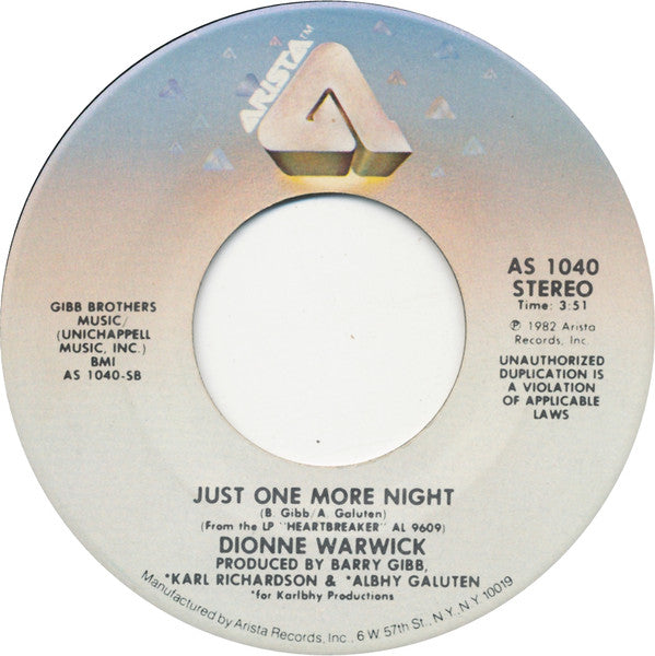 Dionne Warwick : Take The Short Way Home (7", Single, Spe)