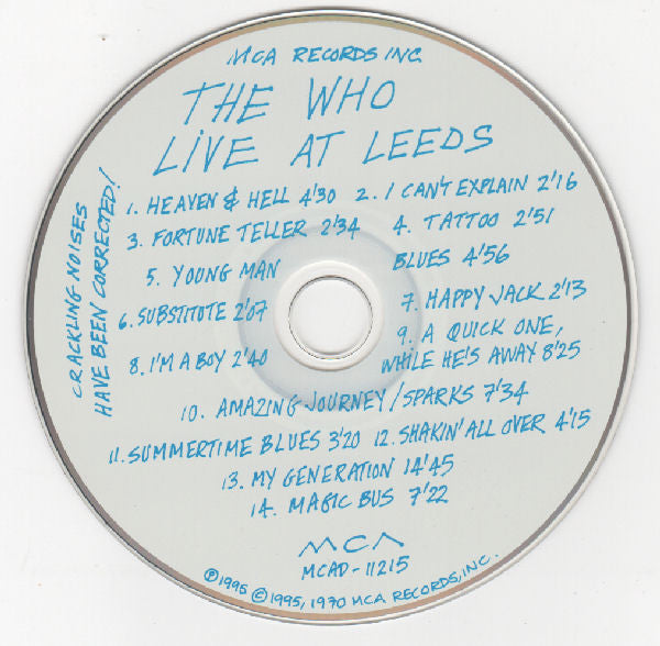 The Who : Live At Leeds (CD, Album, RE, RM)