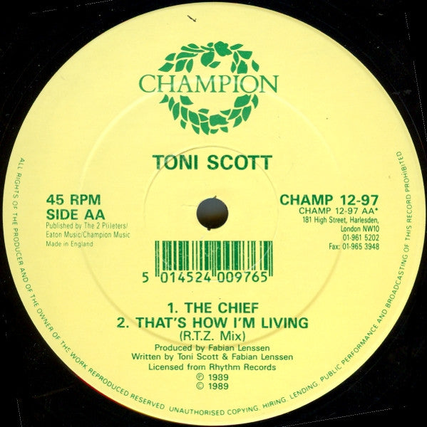 Tony Scott : That's How I'm Living / The Chief (12")
