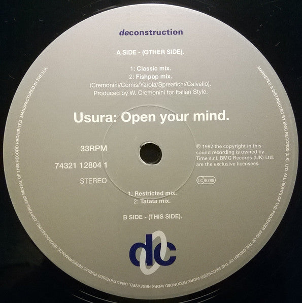 U.S.U.R.A. : Open Your Mind (12", Single)