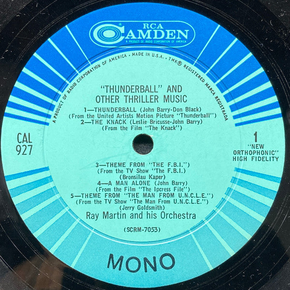 Ray Martin And His Orchestra : Thunderball And Other Thriller Music (LP, Mono)