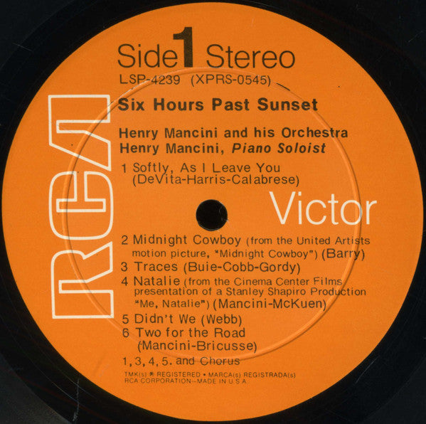 Henry Mancini And His Orchestra : Six Hours Past Sunset (LP, Album)