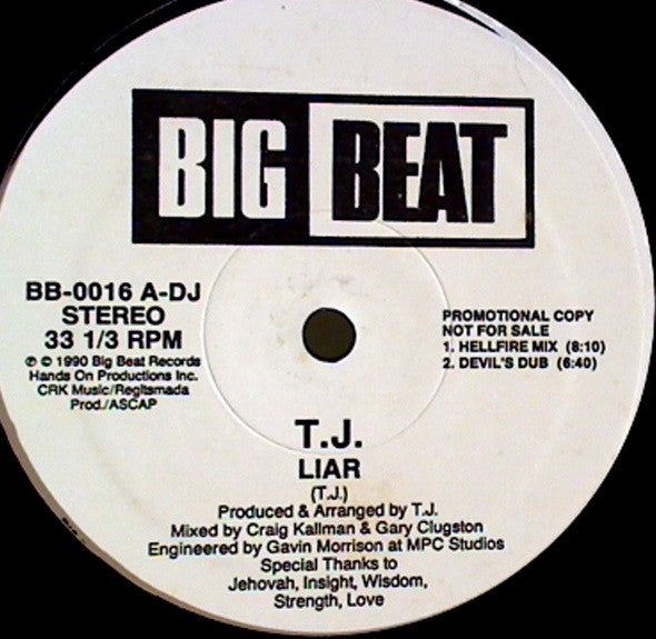 T.J. : Liar (12", Promo)