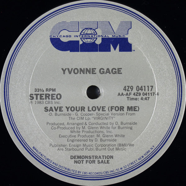 Yvonne Gage : Love's Gonna Pay You Back (12", Promo)