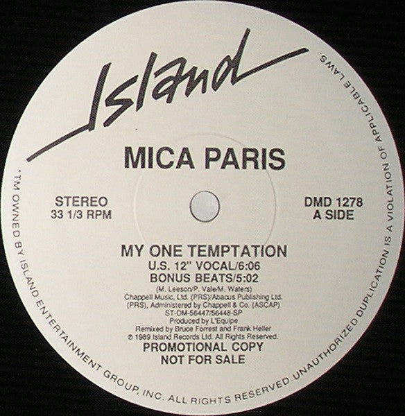 Mica Paris : My One Temptation (12", Single, Promo)