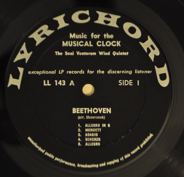 Ludwig van Beethoven, Joseph Haydn - Soni Ventorum Wind Quintet : Music For The Musical Clock (LP)