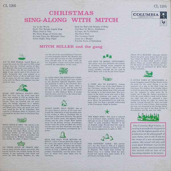 Mitch Miller And The Gang : Christmas Sing-Along With Mitch (LP, Album, Mono, Gat)