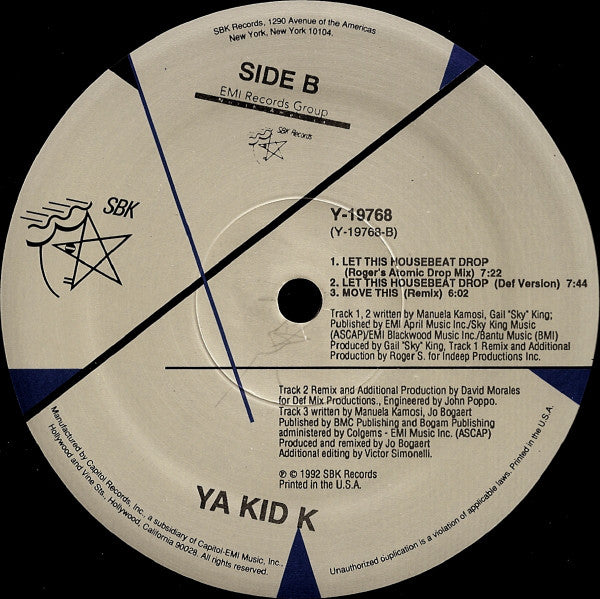 Ya Kid K : Let This Housebeat Drop (12")