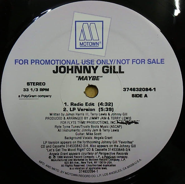 Johnny Gill : Maybe / Having Illusions (12", Promo)