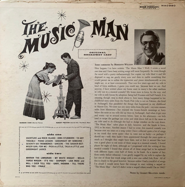 Meredith Willson : The Music Man - Original Broadway Cast (LP, Album, Mono, RE, Gat)