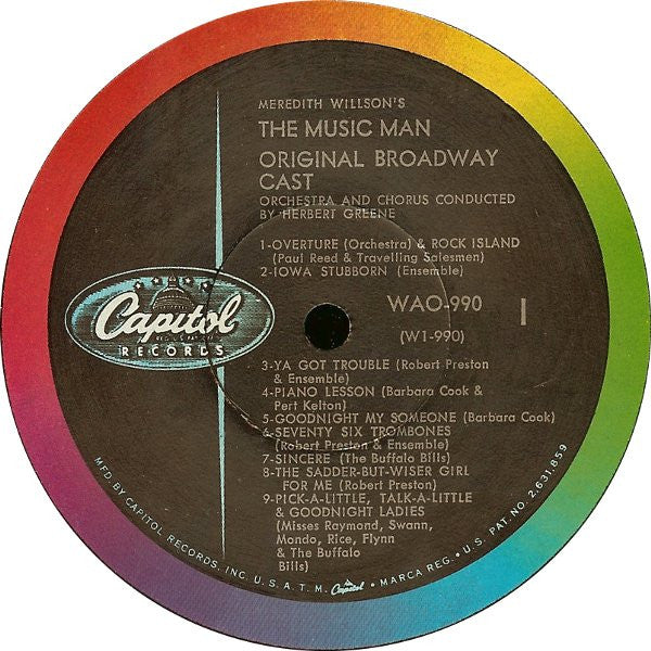 Meredith Willson : The Music Man - Original Broadway Cast (LP, Album, Mono, RE, Gat)