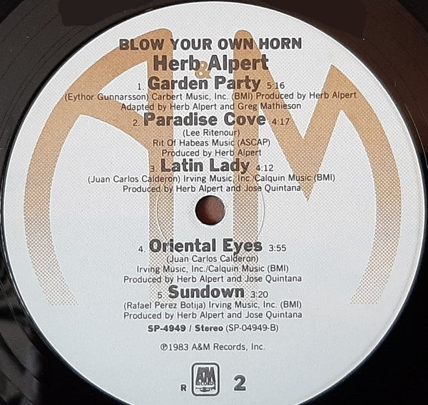 Herb Alpert : Blow Your Own Horn (LP, Album, Pur)