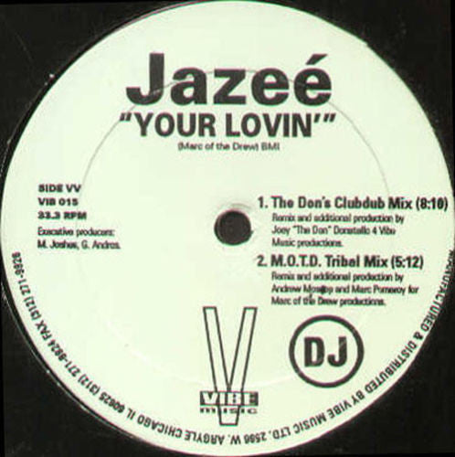 Jazeé : Your Lovin' (12", Promo)