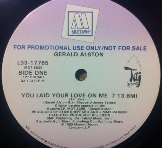 Gerald Alston : You Laid Your Love On Me (12", Single, Promo)
