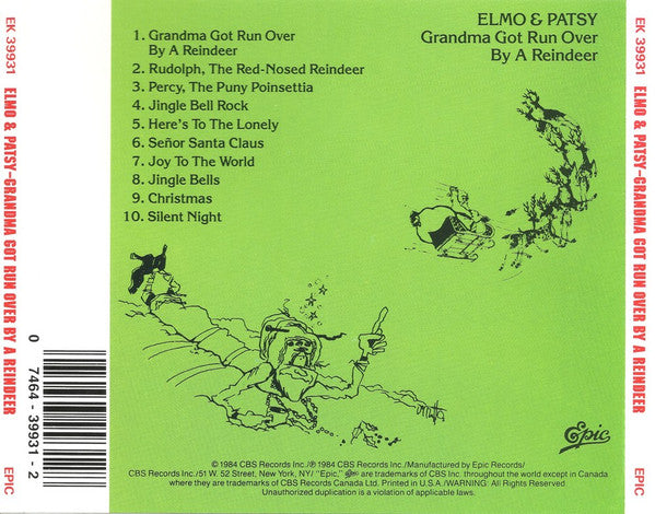 Elmo And Patsy : Grandma Got Run Over By A Reindeer (CD, Album, RE)