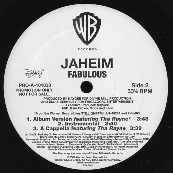 Jaheim : Fabulous (12", Promo)