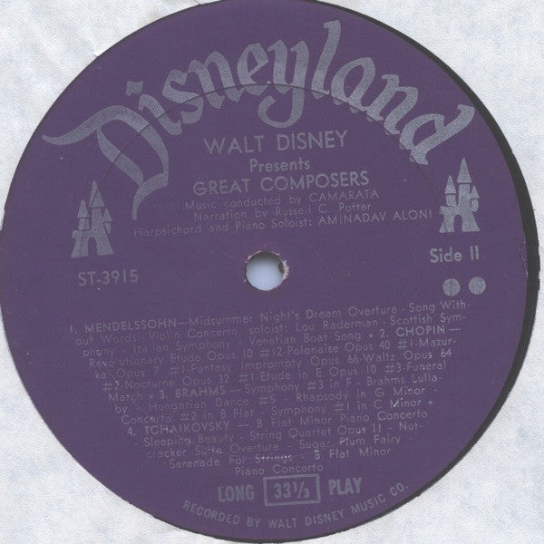 Various : Walt Disney Presents The Great Composers (LP, Mono, Gat)