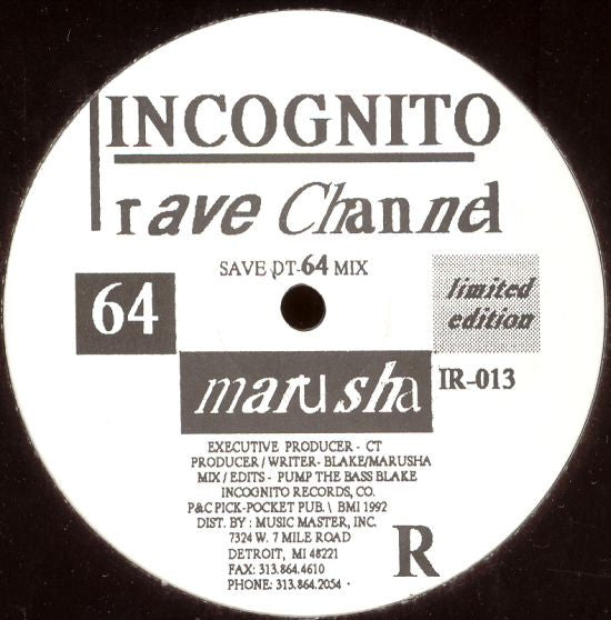 Marusha : Rave Channel (12", Ltd)