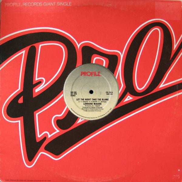 Lorraine McKane : Let The Night Take The Blame (12", Single)