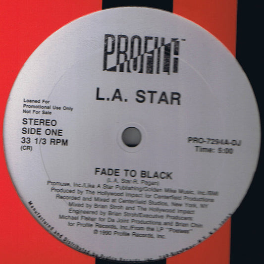 L.A. Star : Fade To Black (12", Promo)