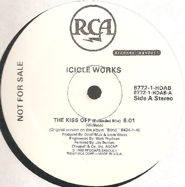 The Icicle Works : The Kiss Off (12", Single, Promo)