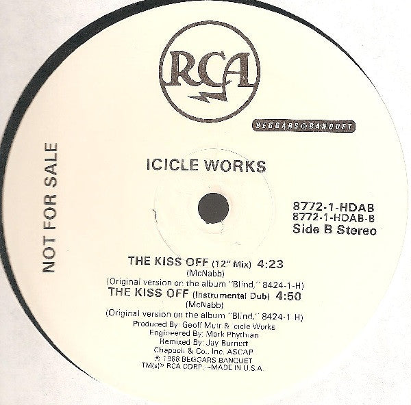 The Icicle Works : The Kiss Off (12", Single, Promo)