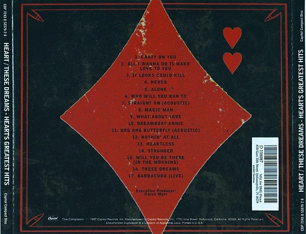 Heart : These Dreams - Heart's Greatest Hits (CD, Comp, Club, RM)