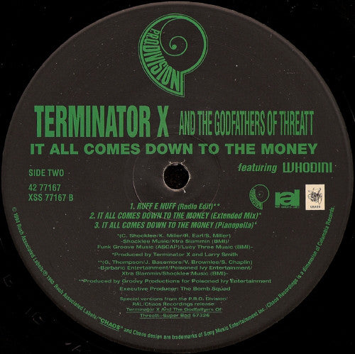 Terminator X & The Godfathers Of Threatt Featuring Whodini : It All Comes Down To The Money (12")