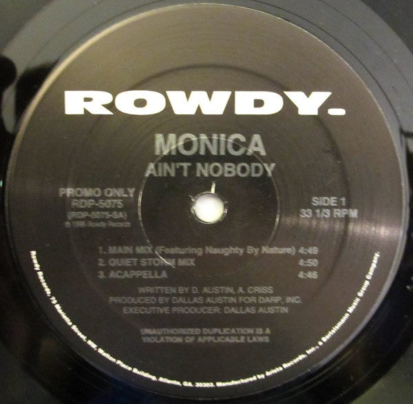 Monica : Ain't Nobody (12", Promo)