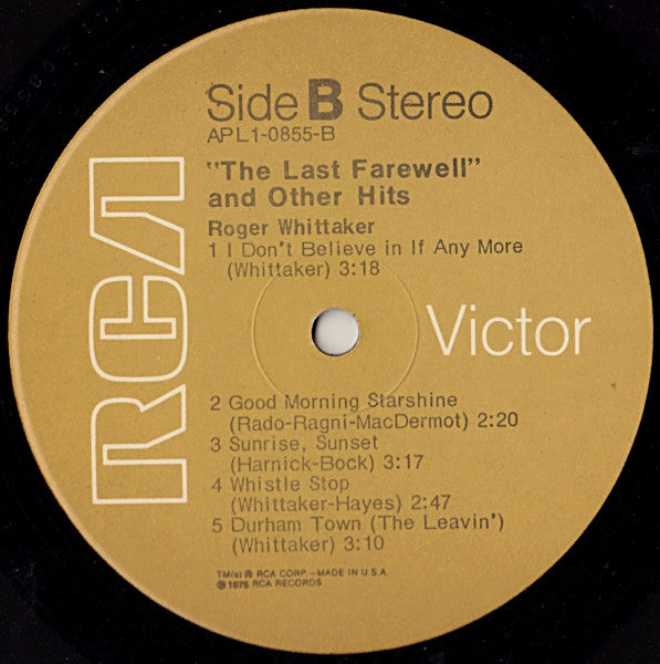 Roger Whittaker : The Last Farewell And Other Hits (LP, RE, RM)